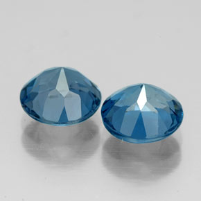 캐럿 천연 런던 블루 토파즈 보석, 라운드 컷, 6.94 mm, VVS-VS