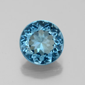 2.00캐럿 천연 런던 블루 토파즈, 라운드 컷, 7.89 mm, VVS-VS
