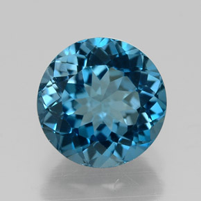 2.40캐럿 천연 런던 블루 토파즈, 라운드 컷, 8.04 mm, VVS