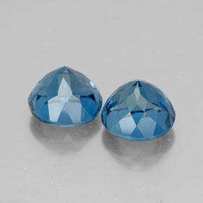 캐럿 천연 런던 블루 토파즈 보석, 라운드 컷, 7.07 mm, VVS-VS
