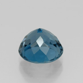 2.65캐럿 천연 런던 블루 토파즈, 라운드 컷, 8.06 mm, VVS