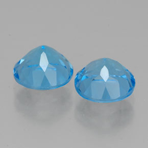 캐럿 천연 스위스 블루 토파즈 보석, 라운드 컷, 7.05 mm, VVS