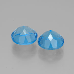 캐럿 천연 스위스 블루 토파즈 보석, 라운드 컷, 7.04 mm, VVS