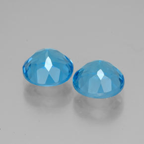 캐럿 천연 스위스 블루 토파즈 보석, 라운드 컷, 7.04 mm, VVS