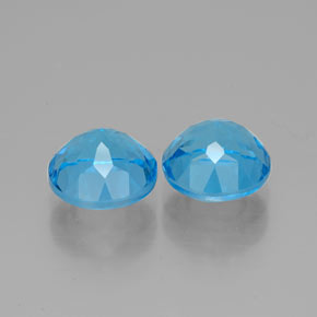캐럿 천연 스위스 블루 토파즈 보석, 라운드 컷, 7.00 mm, VVS