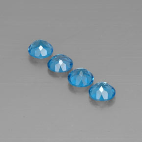 캐럿 천연 스위스 블루 토파즈 보석, 라운드 컷, 7.05 mm, VVS