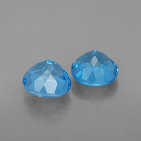 캐럿 천연 스위스 블루 토파즈 보석, 라운드 컷, 7.09 mm, VVS-VS