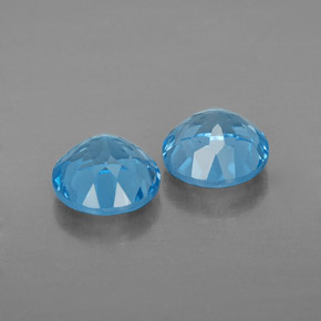 캐럿 천연 스위스 블루 토파즈 보석, 라운드 컷, 7.03 mm, VVS-VS