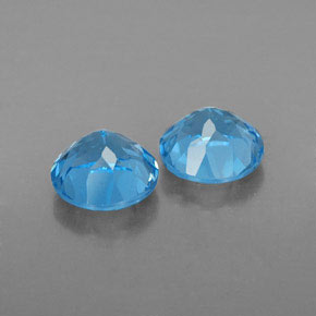 캐럿 천연 스위스 블루 토파즈 보석, 라운드 컷, 7.00 mm, VVS-VS