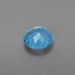 1.64캐럿 천연 스위스 블루 토파즈, 라운드 컷, 7.22 mm, VVS