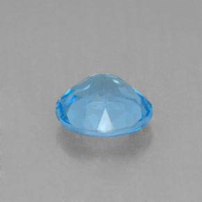 1.37캐럿 천연 스위스 블루 토파즈, 라운드 컷, 6.98 mm, VVS-VS