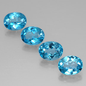 캐럿 천연 스위스 블루 토파즈 보석, 타원형 컷, 9.1×7.1 mm, VVS