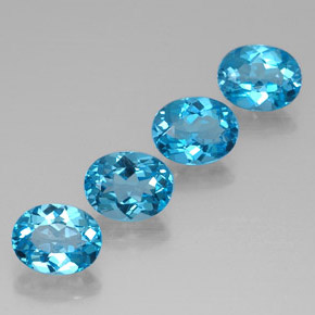 캐럿 천연 스위스 블루 토파즈 보석, 타원형 컷, 9.1×7.1 mm, VVS