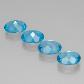 캐럿 천연 스위스 블루 토파즈 보석, 타원형 컷, 9.1×7.1 mm, VVS