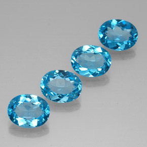 캐럿 천연 스위스 블루 토파즈 보석, 타원형 컷, 9×7.1 mm, VVS