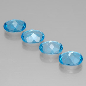 캐럿 천연 스위스 블루 토파즈 보석, 타원형 컷, 9×7.1 mm, VVS