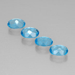 캐럿 천연 스위스 블루 토파즈 보석, 타원형 컷, 8.1×6.1 mm, VVS