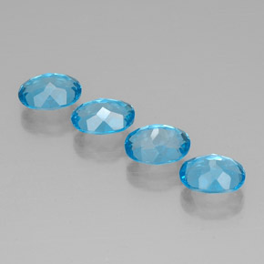 캐럿 천연 스위스 블루 토파즈 보석, 타원형 컷, 8.1×6.1 mm, VVS
