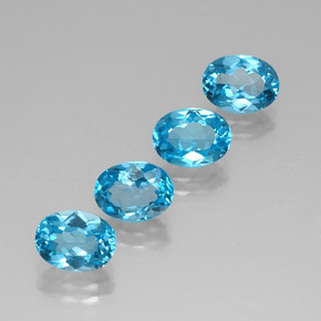 캐럿 천연 스위스 블루 토파즈 보석, 타원형 컷, 8.1×6.1 mm, VVS