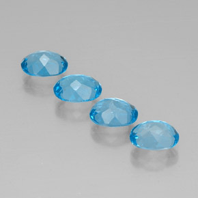 캐럿 천연 스위스 블루 토파즈 보석, 타원형 컷, 8.1×6.1 mm, VVS