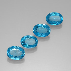5.89캐럿 천연 스위스 블루 토파즈, 타원형 컷, 8.1×6.1 mm, VVS