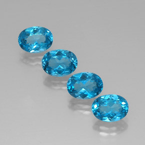 캐럿 천연 스위스 블루 토파즈 보석, 타원형 컷, 8.1×6 mm, VVS