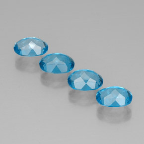 캐럿 천연 스위스 블루 토파즈 보석, 타원형 컷, 8.1×6 mm, VVS