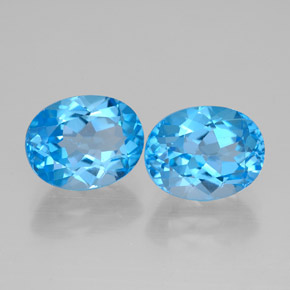 캐럿 천연 스위스 블루 토파즈 보석, 타원형 컷, 9.1×7.2 mm, VVS