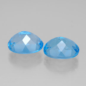 캐럿 천연 스위스 블루 토파즈 보석, 타원형 컷, 9.1×7.2 mm, VVS