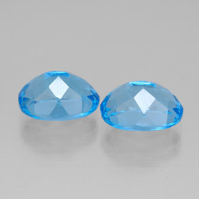 캐럿 천연 스위스 블루 토파즈 보석, 타원형 컷, 9×7.1 mm, VVS