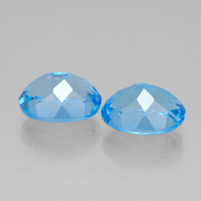 캐럿 천연 스위스 블루 토파즈 보석, 타원형 컷, 9.1×7.1 mm, VVS