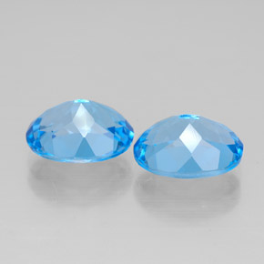 캐럿 천연 스위스 블루 토파즈 보석, 타원형 컷, 9.1×7.2 mm, VVS