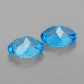 캐럿 천연 스위스 블루 토파즈 보석, 타원형 컷, 9×7 mm, VVS