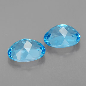 캐럿 천연 스위스 블루 토파즈 보석, 타원형 컷, 9.2×7.1 mm, VVS
