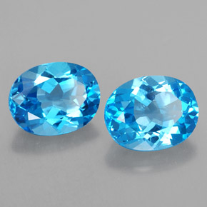 캐럿 천연 스위스 블루 토파즈 보석, 타원형 컷, 9.2×7.3 mm, VVS