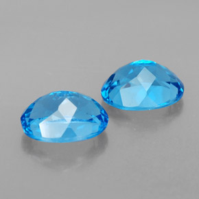 캐럿 천연 스위스 블루 토파즈 보석, 타원형 컷, 9.2×7.3 mm, VVS