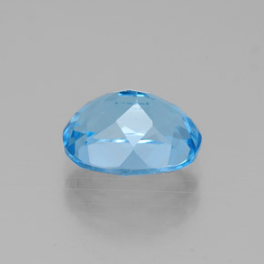 2.71캐럿 천연 스위스 블루 토파즈, 타원형 컷, 9.1×7.1 mm, VVS