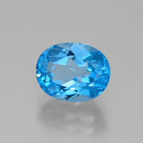 2.69캐럿 천연 스위스 블루 토파즈, 타원형 컷, 9×7.1 mm, VVS