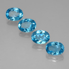 캐럿 천연 스위스 블루 토파즈 보석, 타원형 컷, 8.1×6.1 mm, VVS