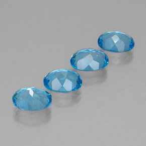 캐럿 천연 스위스 블루 토파즈 보석, 타원형 컷, 8.1×6.1 mm, VVS