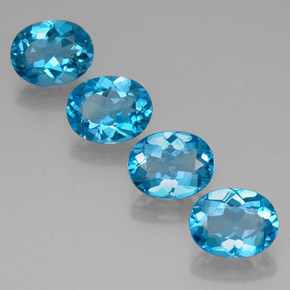 캐럿 천연 스위스 블루 토파즈 보석, 타원형 컷, 9.1×7.1 mm, VVS