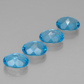 캐럿 천연 스위스 블루 토파즈 보석, 타원형 컷, 9.1×7.1 mm, VVS