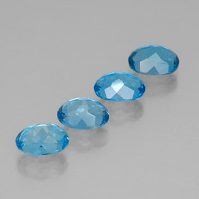 캐럿 천연 스위스 블루 토파즈 보석, 타원형 컷, 8.1×6 mm, VVS