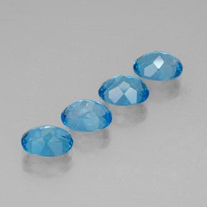 캐럿 천연 스위스 블루 토파즈 보석, 타원형 컷, 8.1×6.1 mm, VVS