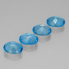캐럿 천연 스위스 블루 토파즈 보석, 타원형 컷, 9.1×7.2 mm, VVS
