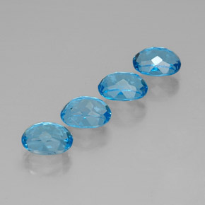 캐럿 천연 스위스 블루 토파즈 보석, 타원형 컷, 8×6.1 mm, VVS