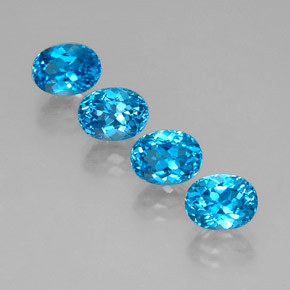 캐럿 천연 스위스 블루 토파즈 보석, 타원형 컷, 8×6.1 mm, VVS