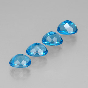 캐럿 천연 스위스 블루 토파즈 보석, 타원형 컷, 8×6.1 mm, VVS