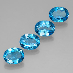 캐럿 천연 스위스 블루 토파즈 보석, 타원형 컷, 9.2×7.2 mm, VVS