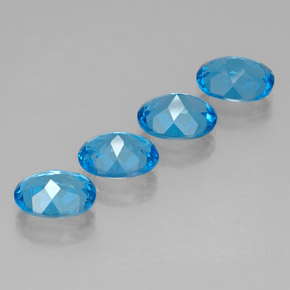 캐럿 천연 스위스 블루 토파즈 보석, 타원형 컷, 9.2×7.2 mm, VVS